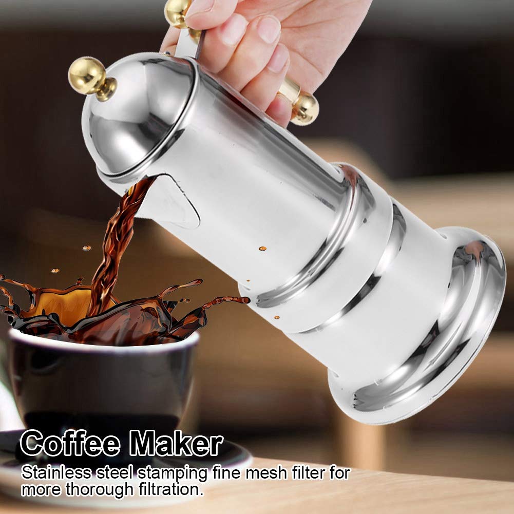 Mootea Stainless Steel Moka Pot Stovetop Espresso Maker - 4 Cup Italian Coffee Brewer with Safety Valve for Home & Office Use | Perfect for Stovetop Espresso, Camping & Gifts
