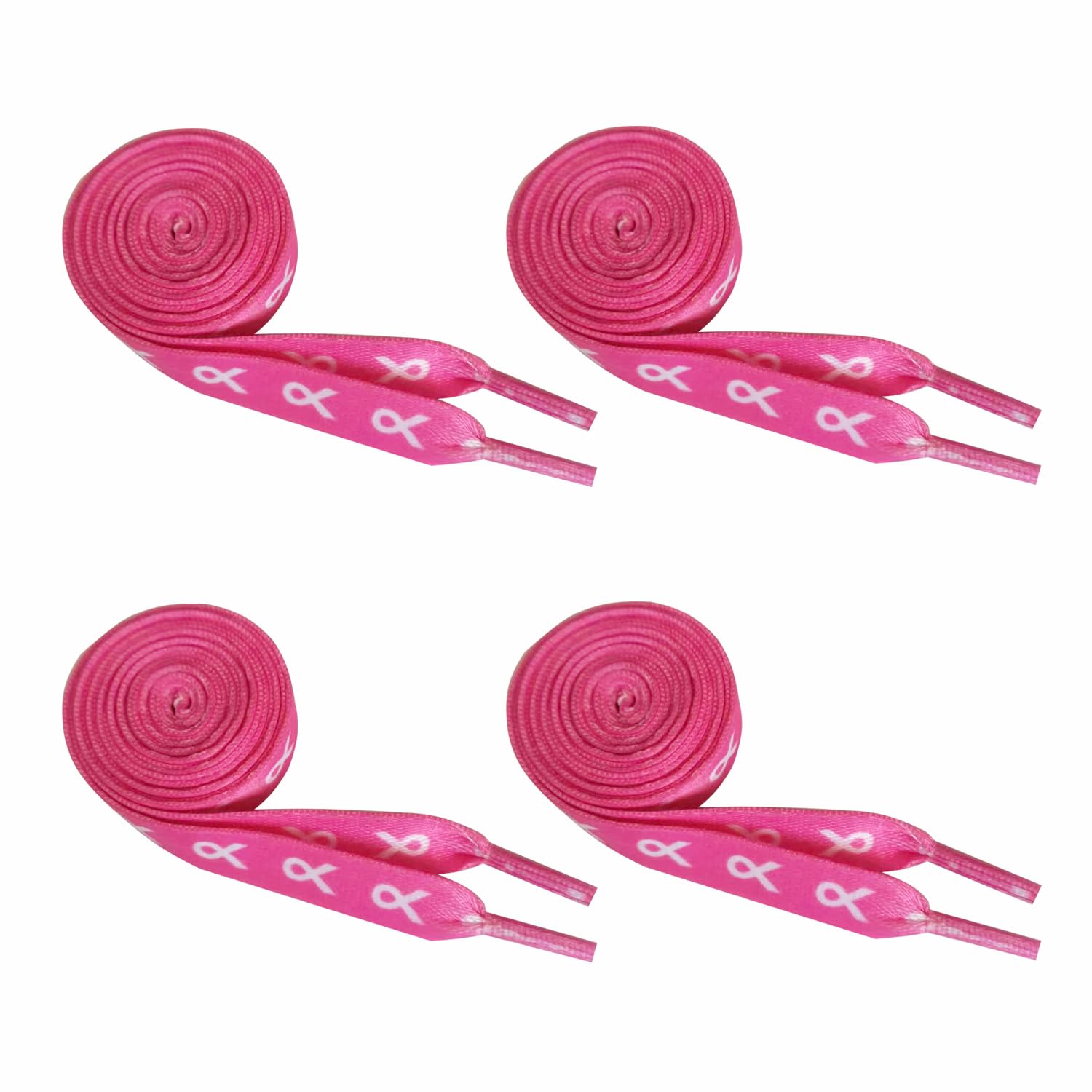 **Pink Ribbon Shoelaces 45 Inch - Breast Cancer Awareness Shoelaces for Running, Marathons & Sneakers - Athletic Shoe Laces for Runners & Supporters**    *(Perfect for charity runs, marathons, sports events, or everyday wear to show support for breast cancer awareness.)*
