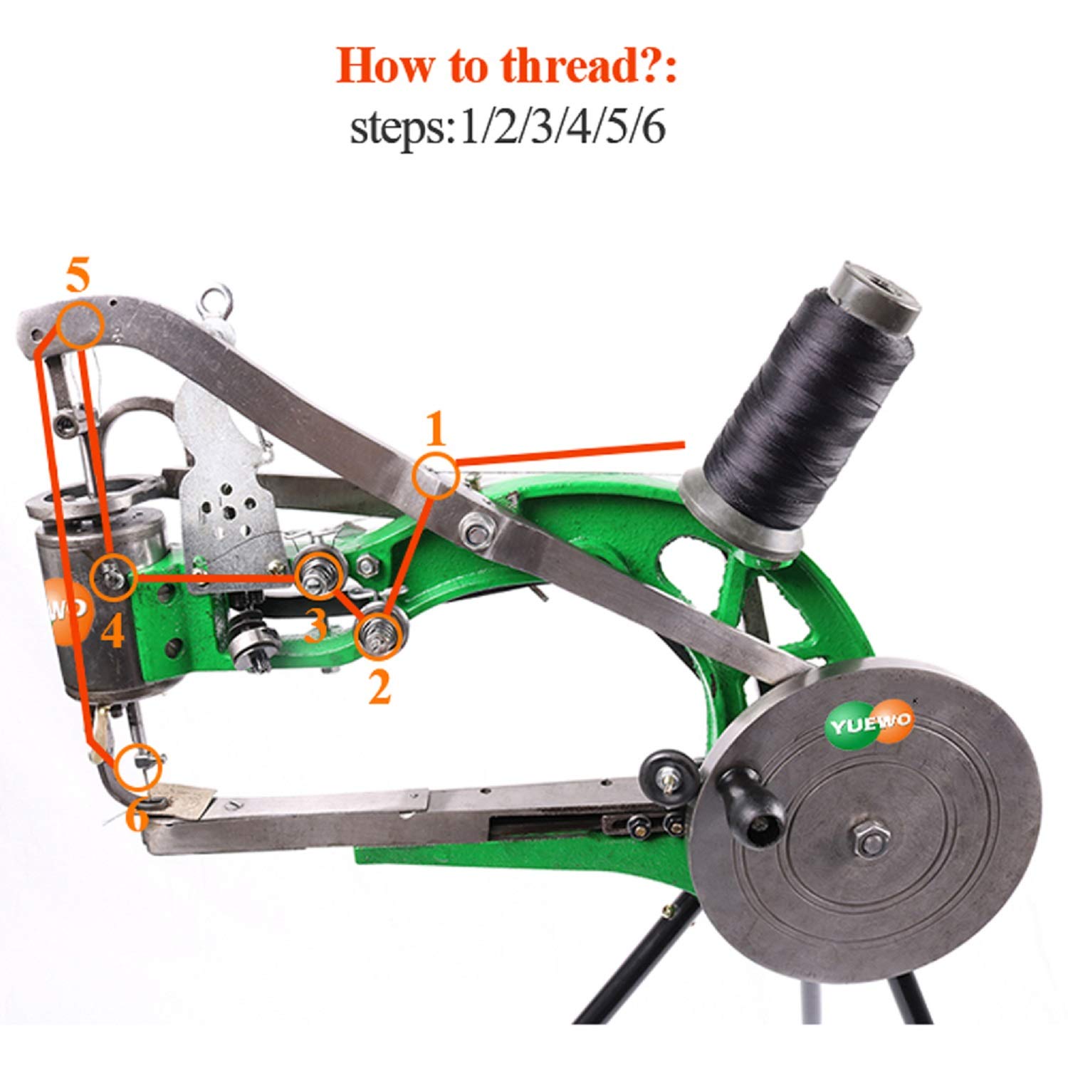 YUEWO DIY Cobbler Sewing Machine for Shoe Repair - Manual Leather Stitcher with Cotton Nylon Thread (Green) - Perfect for Home Shoe Mending, Boot Repair & Leather Craft Projects