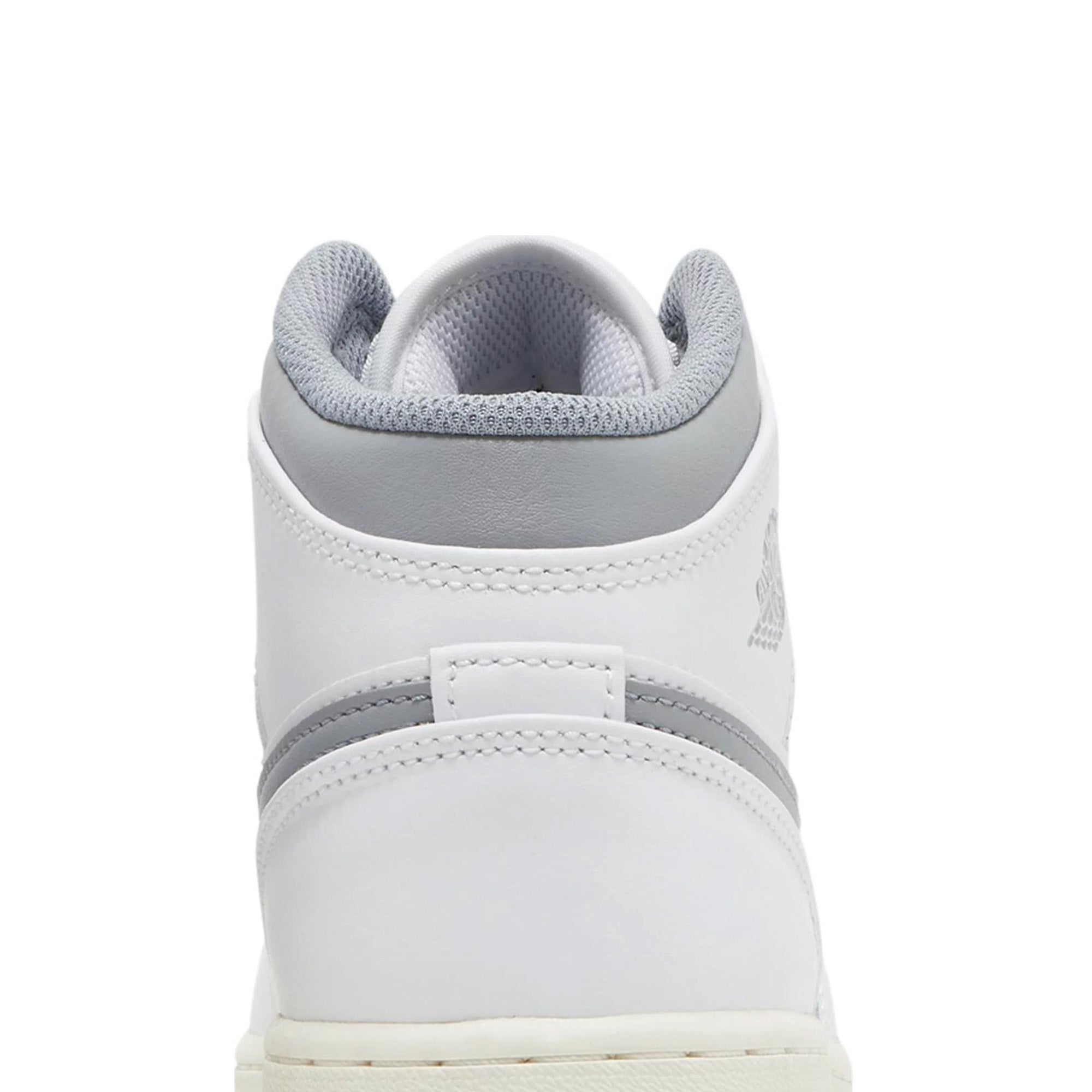 Air Jordan 1 Mid 'Neutral Grey' GS Sneakers (2022) - Comfortable Basketball Shoes for Women & Girls - Perfect for Sports, Casual Wear & Street Fashion