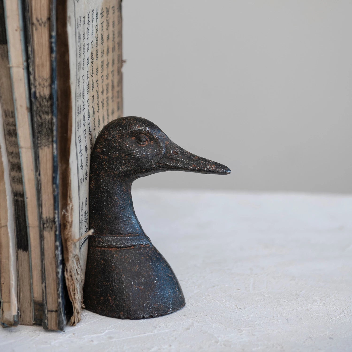 Duck Head Bookends - Decorative Book Holders for Shelves, Desks & Libraries | Unique Animal-Themed Home & Office Decor