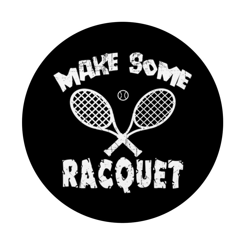 Tennis Make Some Racquet PopSockets - Phone & Tablet Grip Stand with Swappable Collapsible Base - Perfect for Tennis Fans, Sports Enthusiasts & Everyday Use