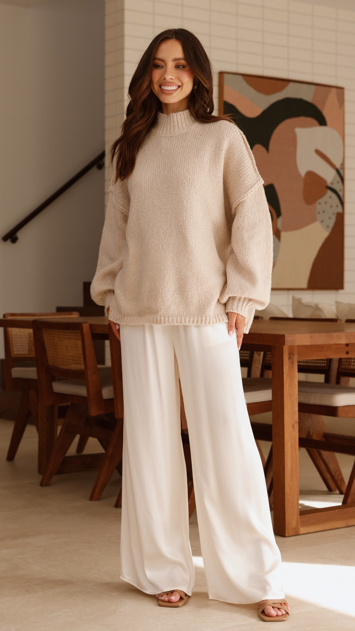 Brylee Pants for Women - Soft Cream-Colored Casual Trousers | Comfortable Everyday Wear for Office & Lounge