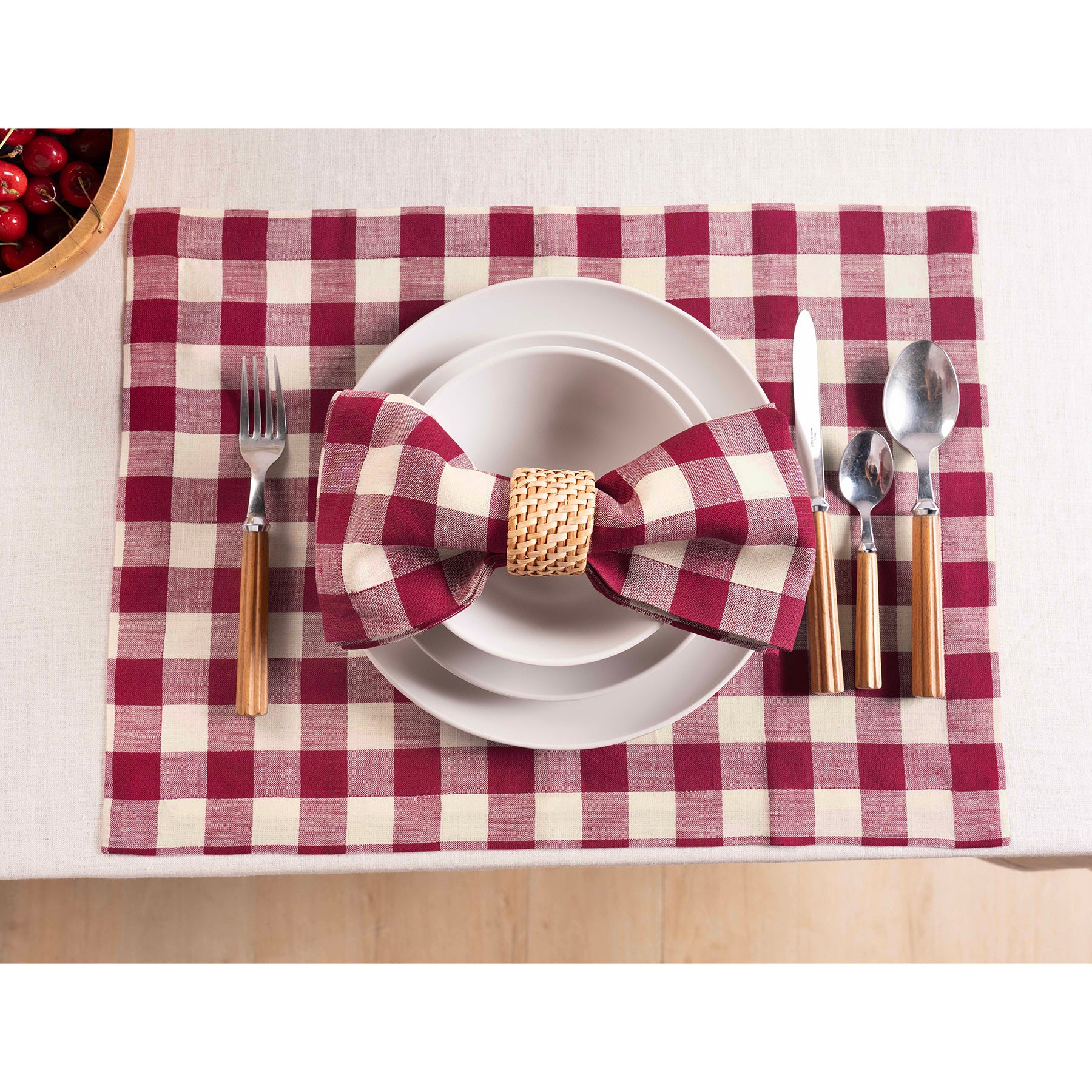 Morgan Check Napkins, Set of 4 - Premium Cotton Table Napkins for Dinner Parties, Weddings & Everyday Use