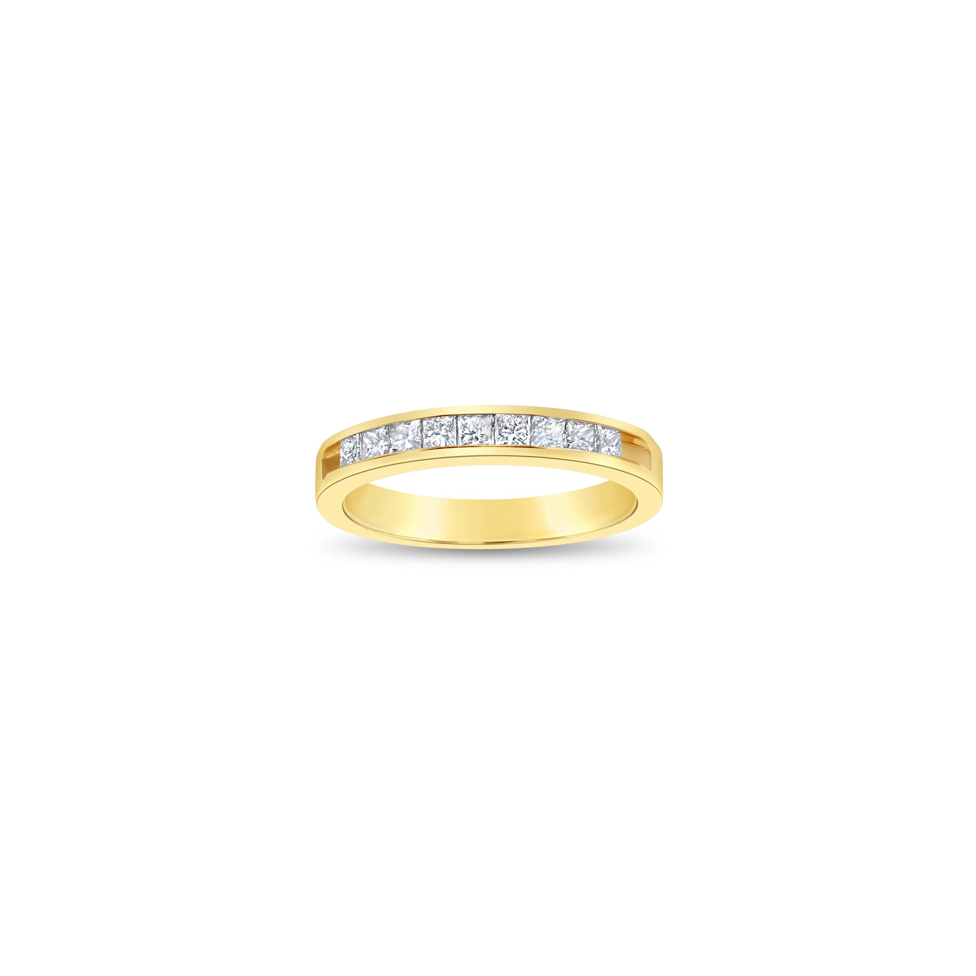 Princess Cut Channel Diamond Wedding Band for Women - 14K White Gold Bridal Ring - Elegant Stackable Band for Engagement, Anniversary & Special Occasions