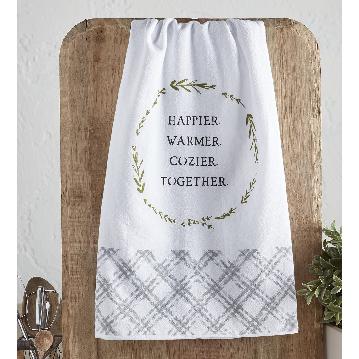 Creative Brands Heartfelt Collection - 100% Cotton Tea Towel, 30x30 Inches, Soft & Absorbent for Kitchen, Dining & Gifting - Happier Home Decor