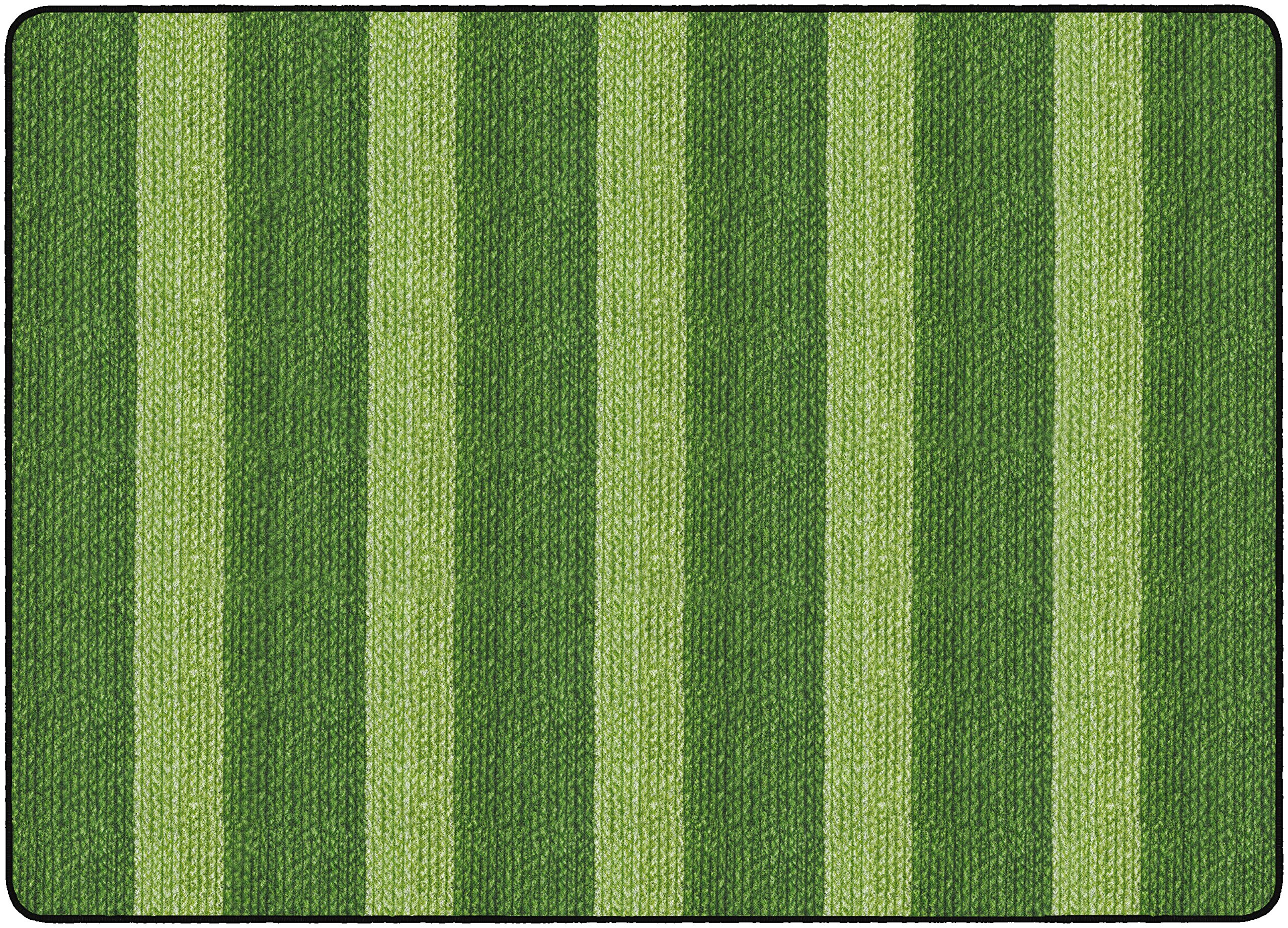 Premium Washable Basketweave Striped Area Rug - 6' x 8'4