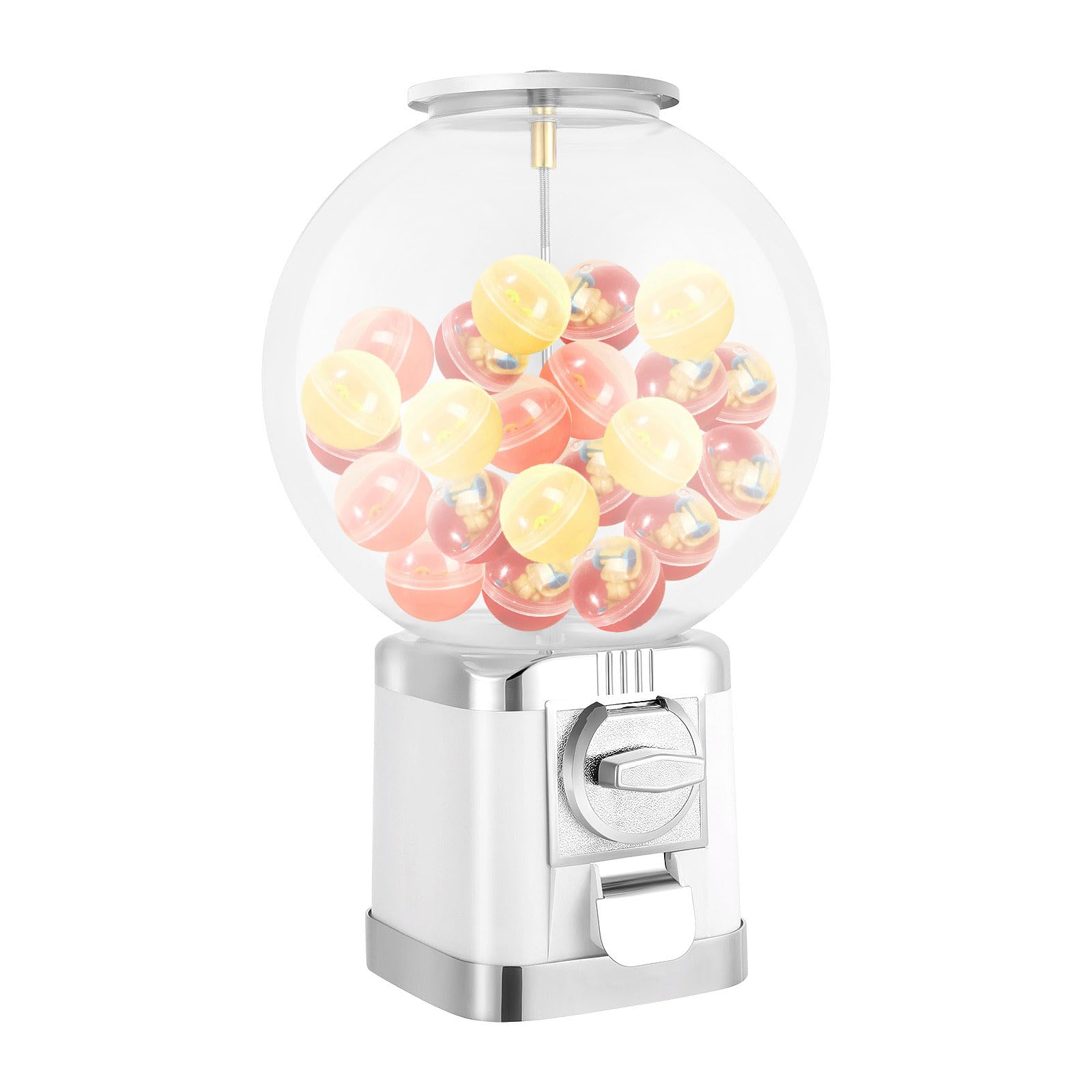 **Mini Candy Gumball Vending Machine - White | Toy & Capsule Dispenser for Business | Perfect for Parties, Events & Retail Stores | Only $1**