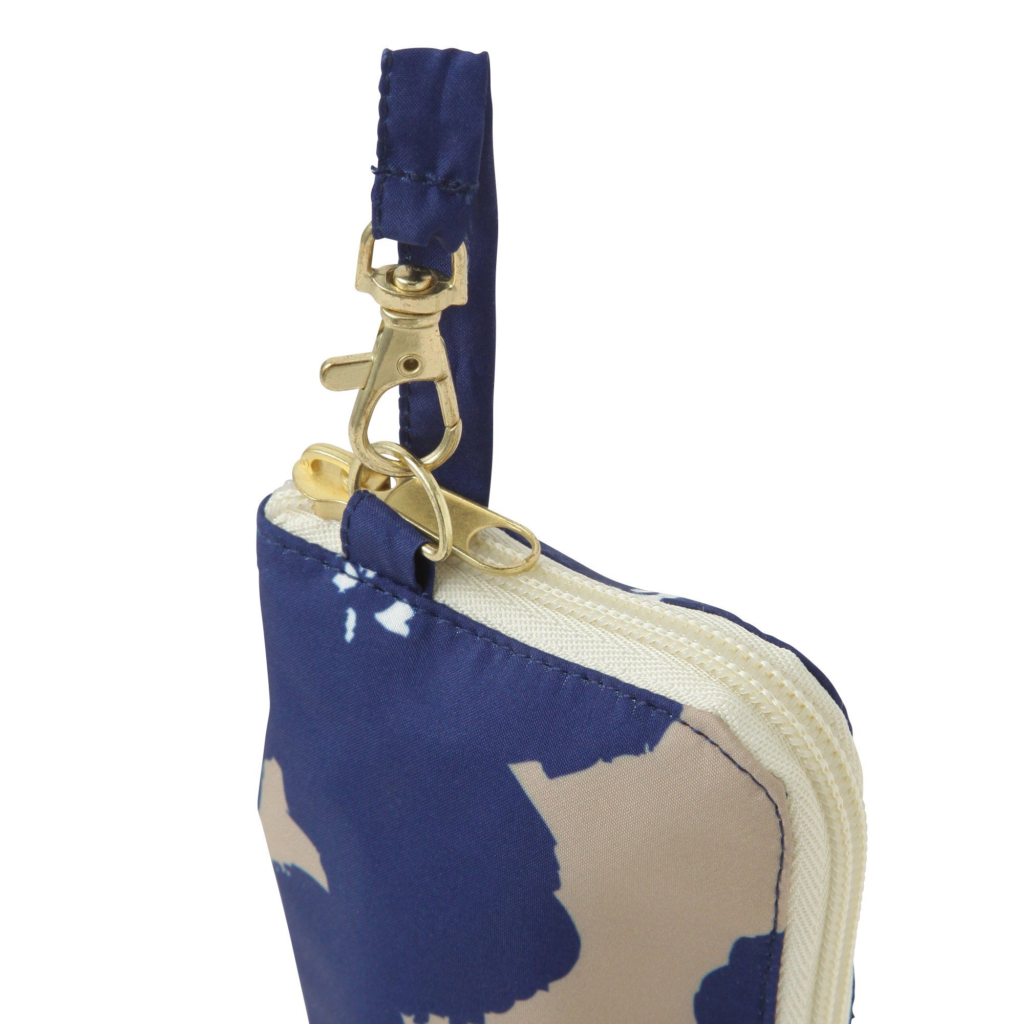 Stylish Hana Print Compact Umbrella in Navy Blue - Perfect for Rainy Days, Travel & Outdoor Events