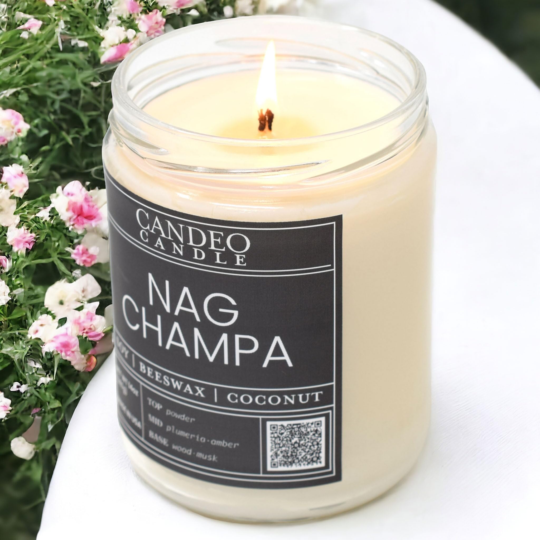 Premium Chocolate Truffles Scented Jar Candle - 14oz Natural Beeswax, Coconut & Soy Blend - Handmade in USA by Candeo - Perfect for Romantic Dinners, Spa Nights & Home Decor