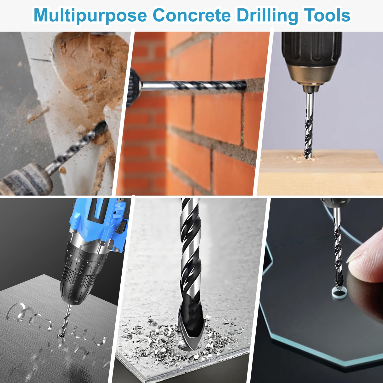 12Pcs Professional Masonry Drill Bit Set - 1/8