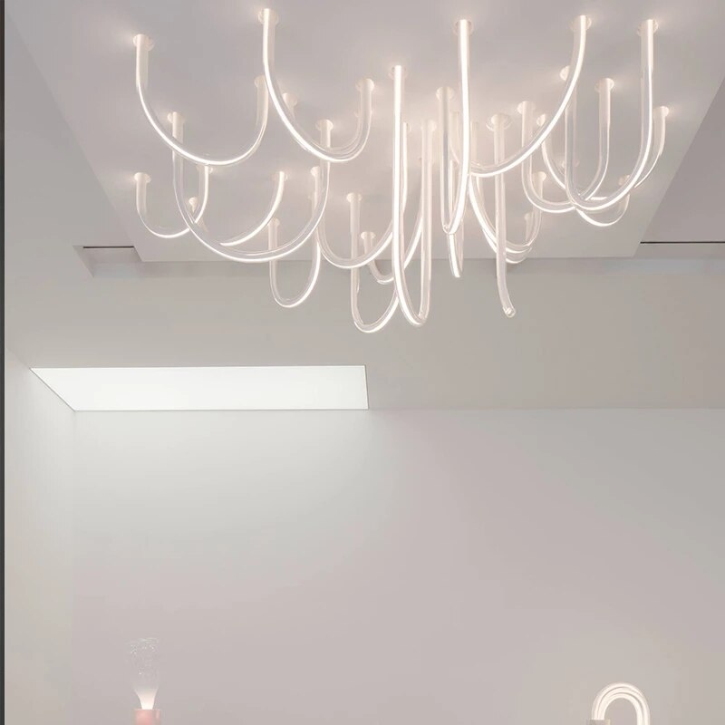 Soft Hose LED Ceiling Chandelier Light Fixture - Modern Crystal Pendant Lighting for Dining Room, Bedroom & Living Room - Elegant Home Decor & Ambient Lighting Solution