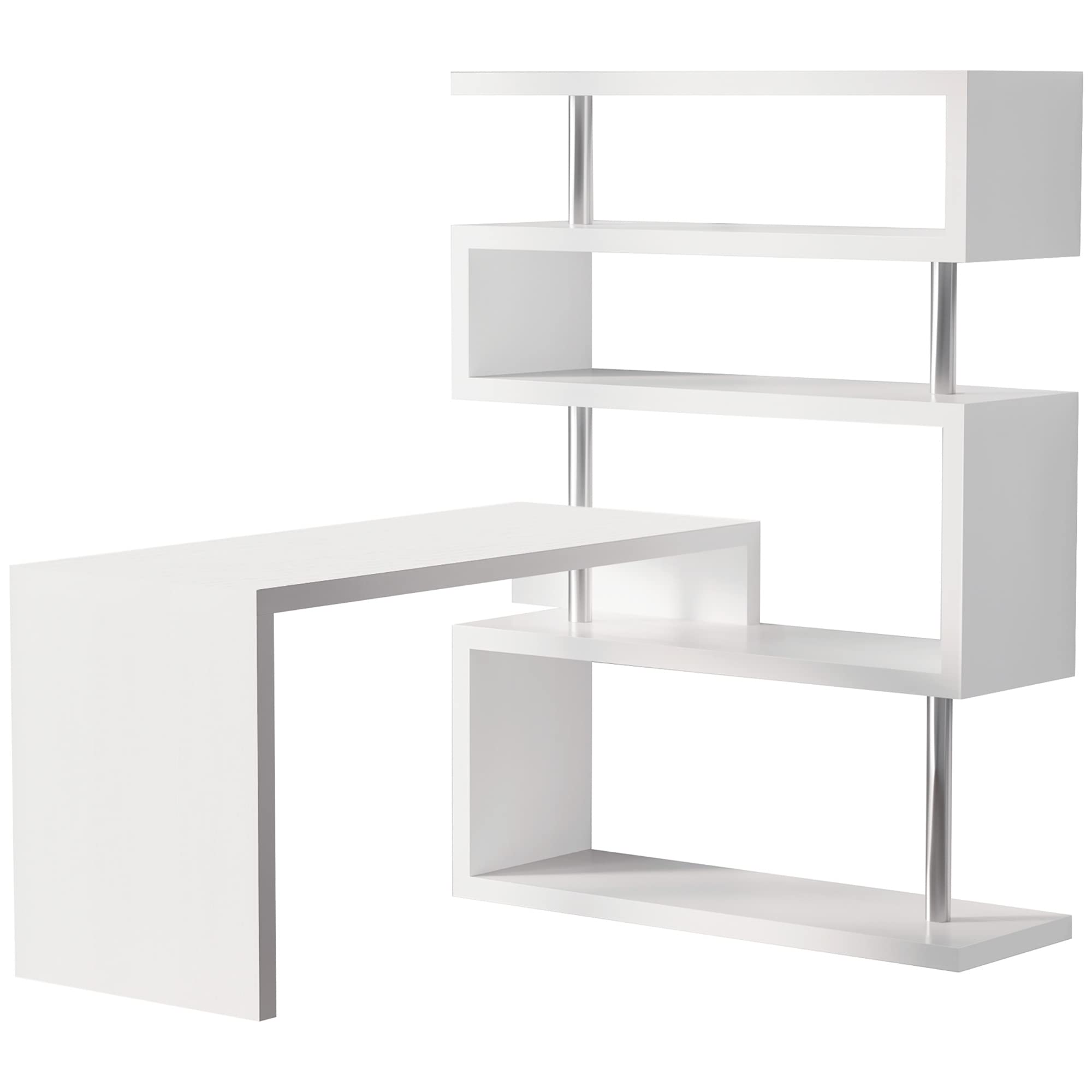 HOMCOM L-Shaped Computer Desk 94.5 x 23.5 x 64.75 Inches, White Corner Desk for Home Office with Spacious Work Surface - Perfect for Gaming, Study & Remote Work
