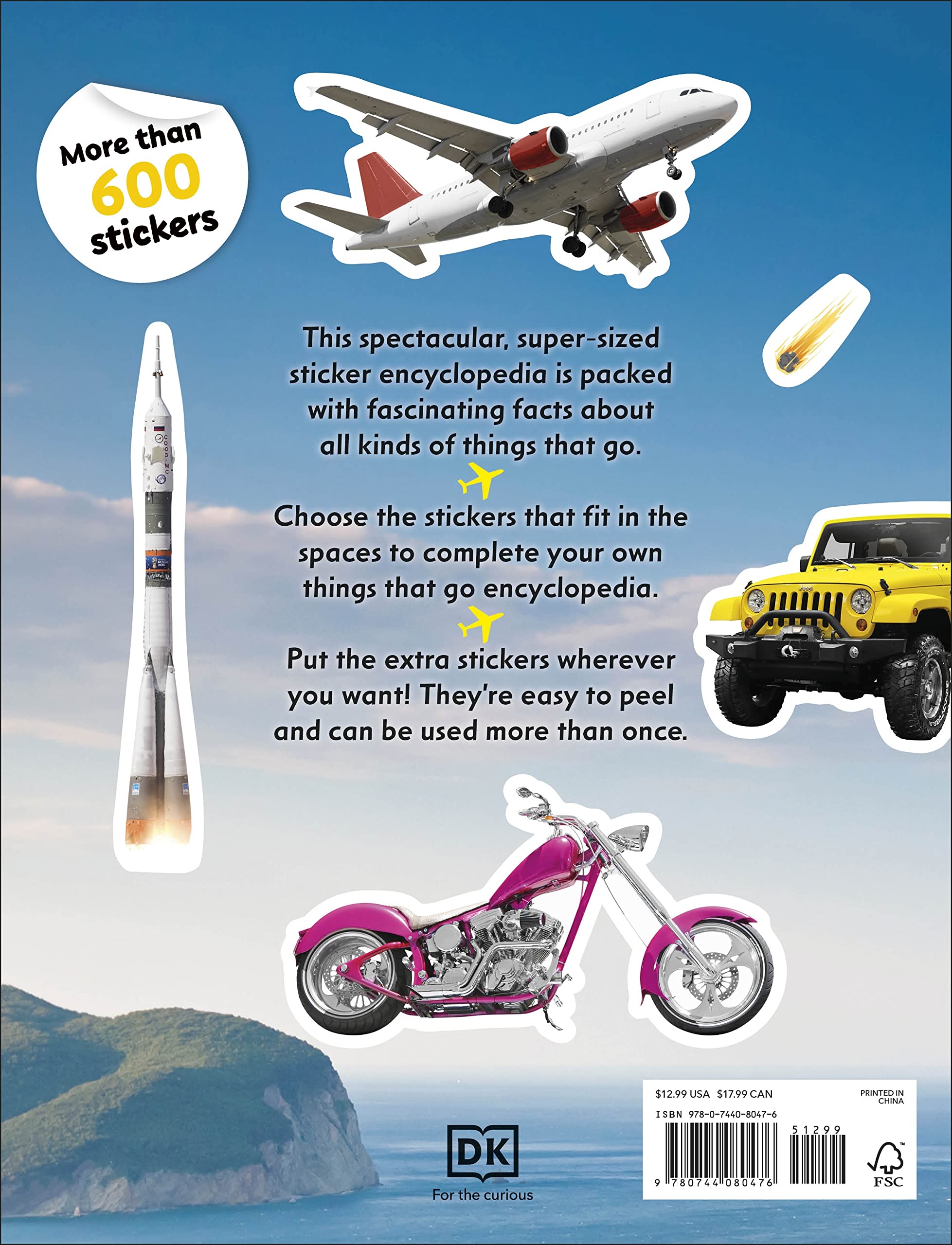 Sticker Encyclopedia: Things That Go - 600+ Vehicle Stickers for Kids, Cars, Trucks & More | Perfect for Scrapbooking, DIY Projects & Educational Activities