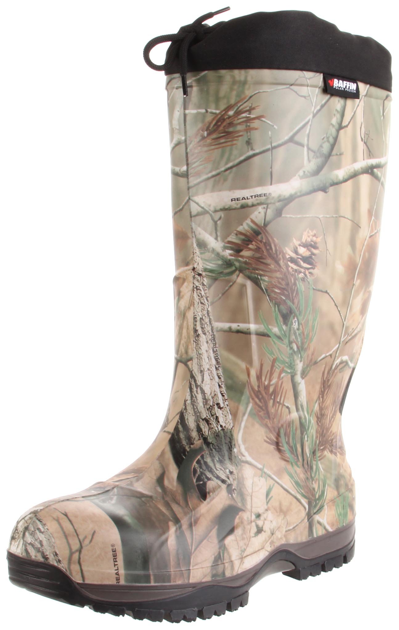 Baffin Ice Bear Plain Toe Men's Winter Boots - Mid Calf Height Slip Resistant Hunting & Fishing Boots in Forest Black - Perfect for Snow, Ice, Hiking and Outdoor Work