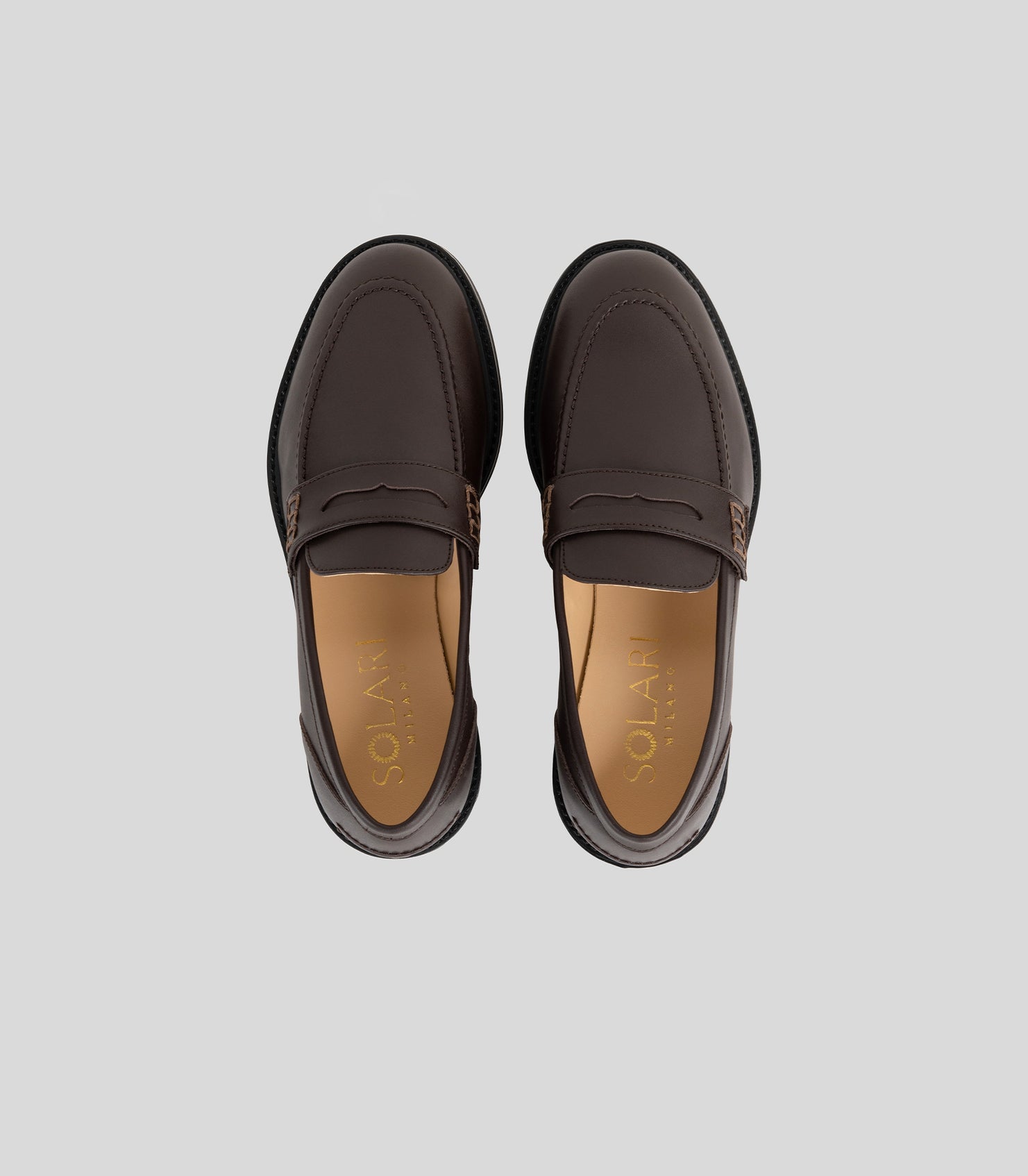 Solari Milano Women's Brown Leather Loafers - Comfortable Slip-On Shoes for Work, Office & Casual Wear