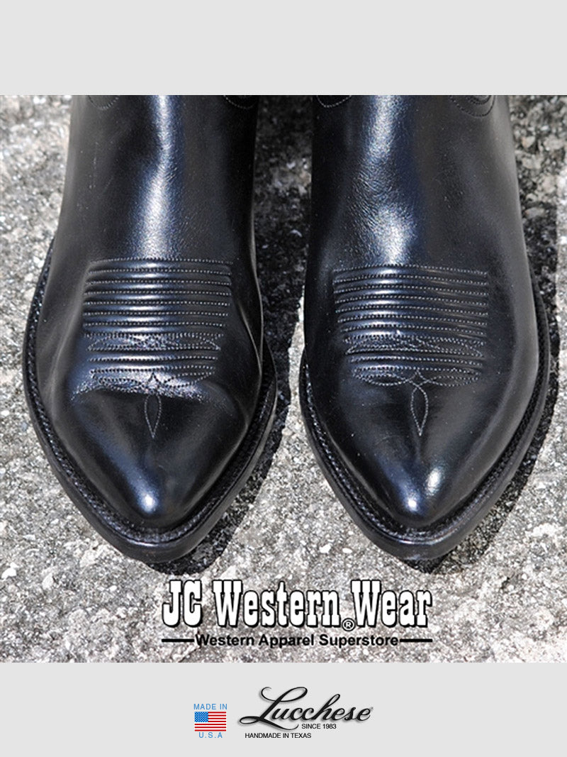 Lucchese G9602.24 Men's Classic Black Buffalo Skin Cowboy Boots - Size D | Western Style, Comfortable & Durable for Rodeo, Country Music Festivals & Everyday Wear