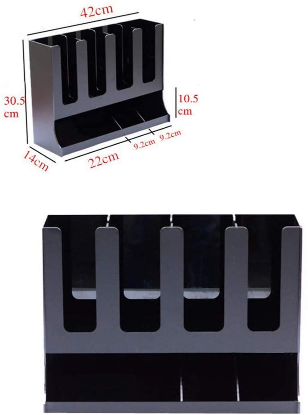 Qiuqiu Paper Cup Lid Holder - Upright Coffee Condiment & Cup Dispenser Organizer - Take-Out Cup Storage Rack for Cafe, Home, Wedding, Party, Buffet (Black) - Perfect for Coffee Shops & Event Catering