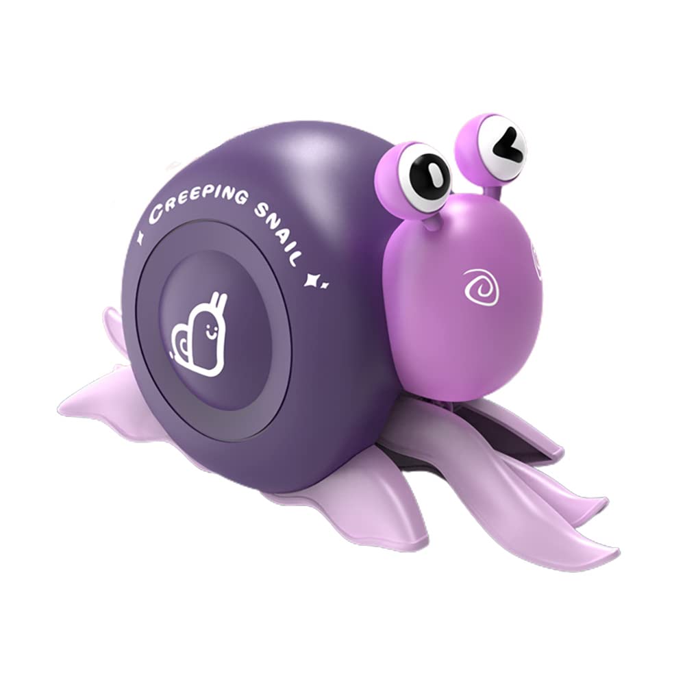 Dual Mode Crawling Snail Toy - Wind Up & Pull-Go Bath Toy for Kids | Interactive Purple Snail Toy for Bathtub Play & Floor Fun | Perfect Gift for Boys & Girls Ages 3+