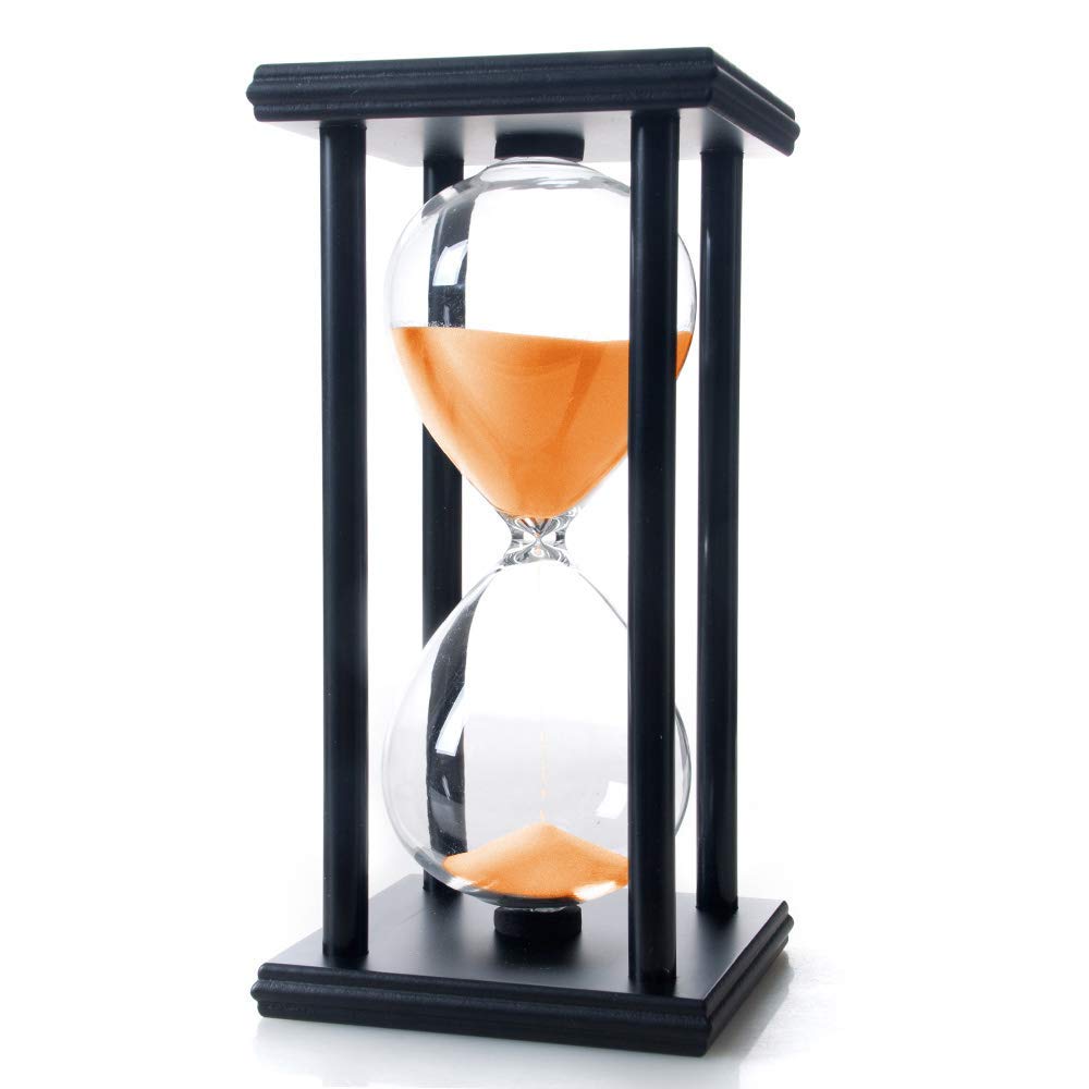30-Minute Wooden Hourglass Sand Timer - Decorative Orange Sandglass for Home, Office, Restaurant & Party Decor | Perfect for Living Room, Bedroom, Desk, Closet & Christmas Festivals | Stress Relief, Meditation & Time Management Tool