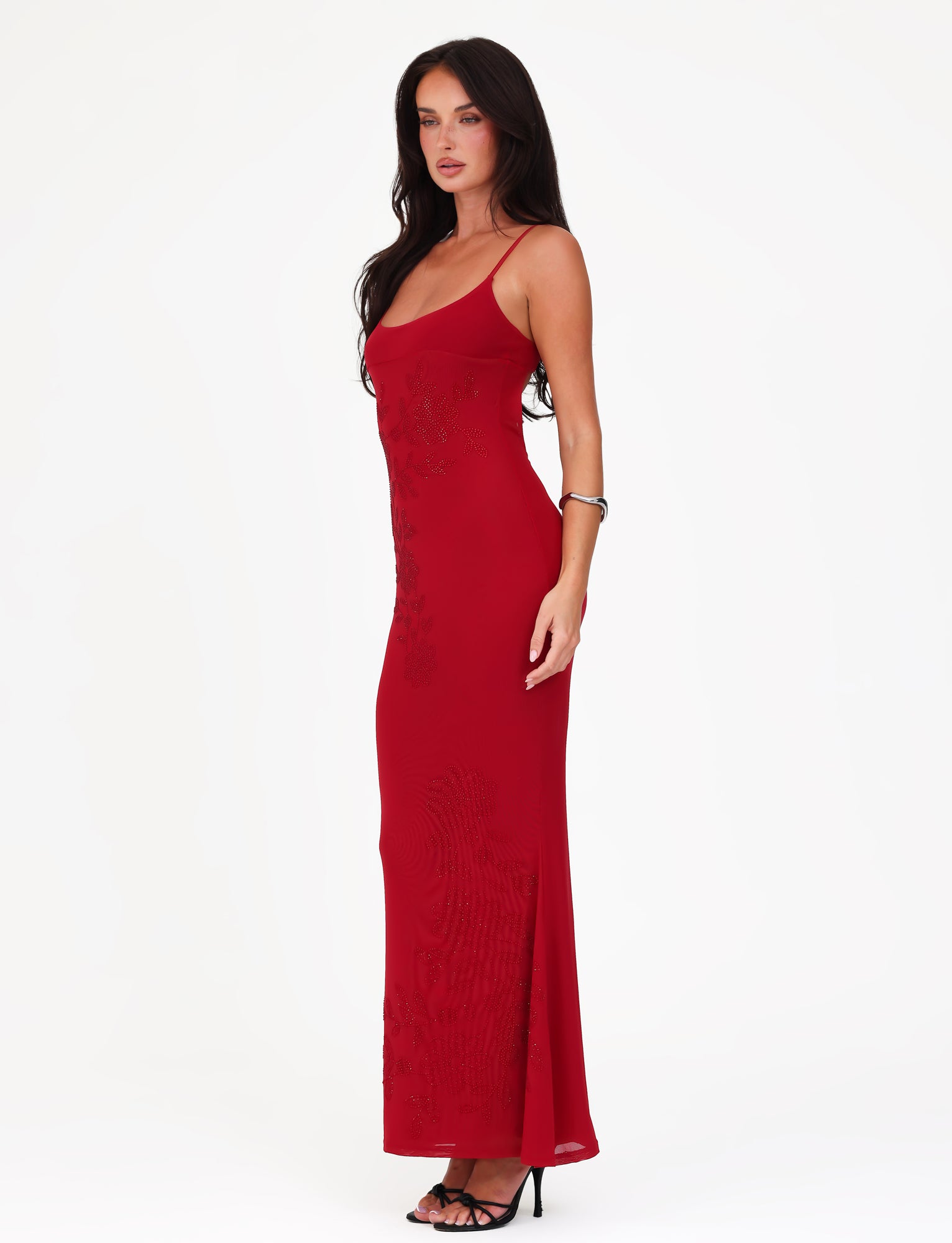 OCTAVIA MAXI DRESS in Cherry Red - Elegant Long Flowy Summer Dress for Women | Perfect for Beach Vacations, Weddings & Date Nights
