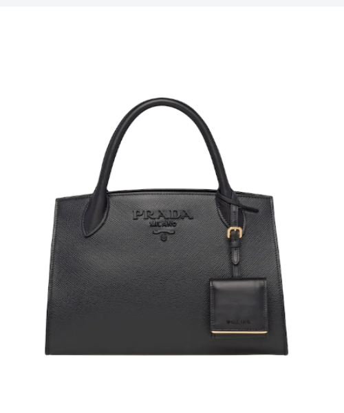 Prada Monochrome Saffiano Leather Handbag for Women - Luxurious Designer Tote Bag in Magnolia Pink | Perfect for Work, Travel & Everyday Use