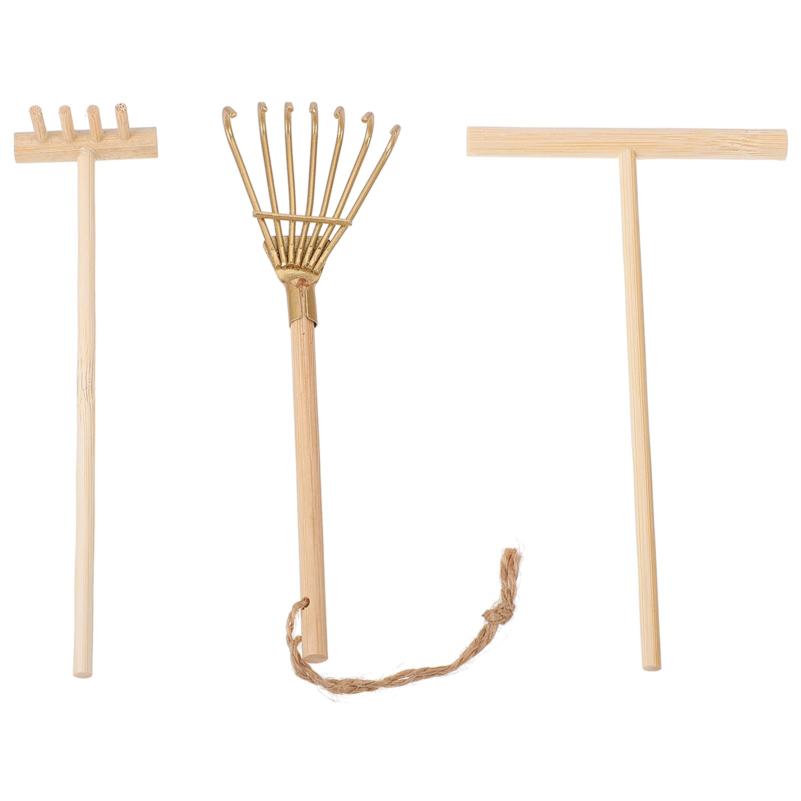YARDWE 3-Piece Kids Outdoor Playset - Wooden Garden Spheres, Zen Sand Rake Tools for DIY Craft & Sand Table | Japanese Garden Decor, Meditation Toys for Children | Perfect for Backyard Play, Sensory Activities & Mini Garden Landscaping