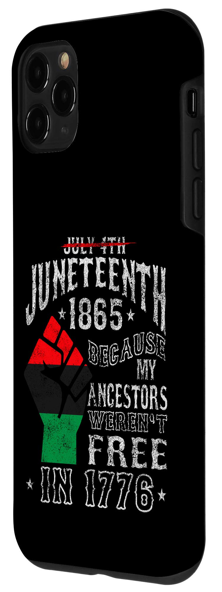 iPhone 11 Pro Case - Juneteenth Black Pride African American Flag Design for Men, Women & Kids - Durable Protective Phone Cover for Everyday Use & Special Occasions
