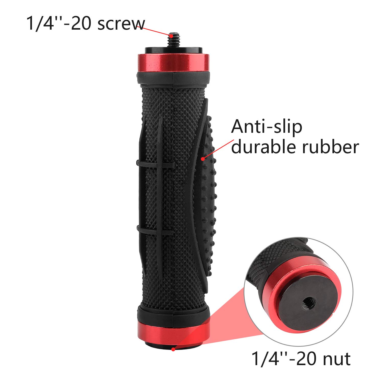 ChromLives Camera Handle Grip Mount - 2 Pack 1/4'' Camera Stabilizer for DSLR, Digital Video Cameras, Camcorders, Action Cameras & Smartphones | Top Handheld Grip with 1/4'' Male Screw | Perfect for Vlogging, Live Streaming & Outdoor Shooting
