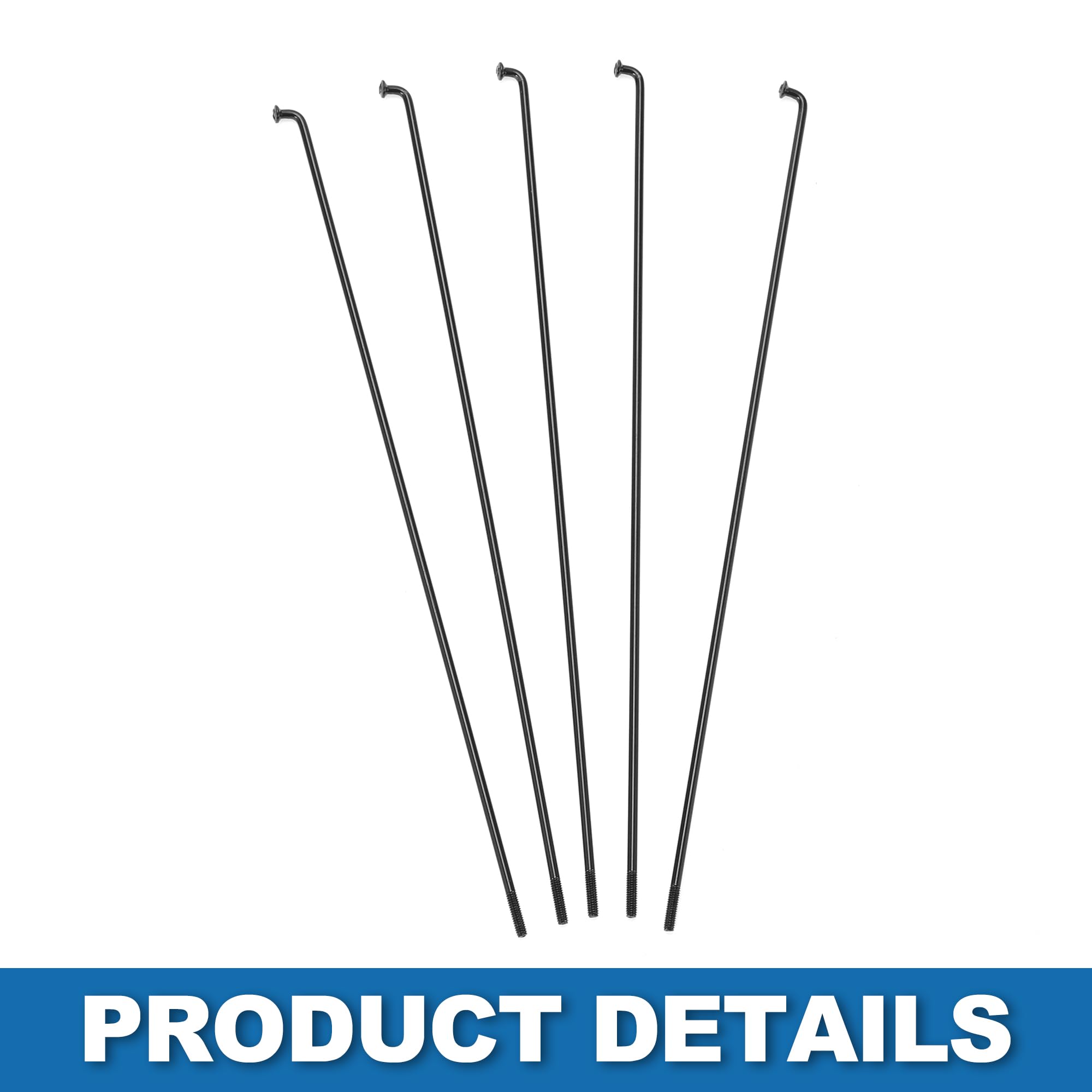 14G Steel Black Mountain Bike Spokes - 36Pcs for Wheel Replacement & Repair | Durable Cycling Accessories for MTB, Road & Commuter Bikes