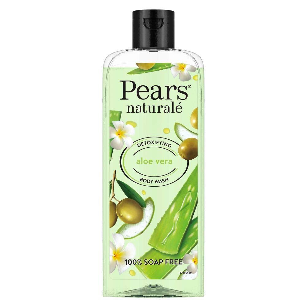 Pears Naturale Detoxifying Aloe Vera Body Wash 250ml - 100% Natural Shower Gel with Olive Oil for Glowing Skin | Paraben & Sulfate Free | Hydrating & Soothing for Dry & Sensitive Skin | Perfect for Daily Detox & Relaxing Bath Time
