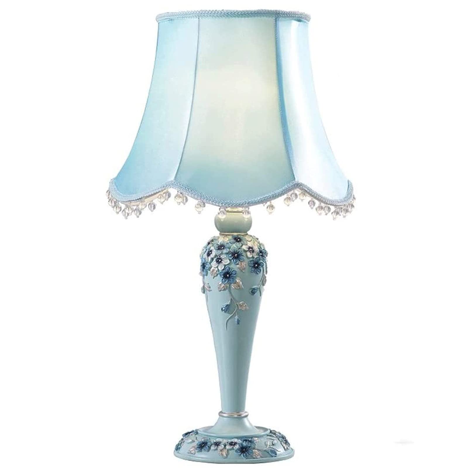 Dimmable Resin Desk Lamp with Fabric Lampshade - 3 Lighting Modes for Bedroom, Living Room, Study & Office | Adjustable Table Lamp for Reading, Working & Night Light (Blue)