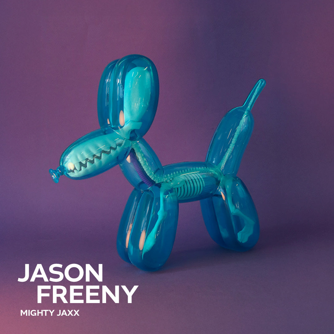 Jason Freeny Sky Blue Anatomy Balloon Dog Sculpture - Unique Art Toy for Home Decor, Office Display & Pop Art Collectors
