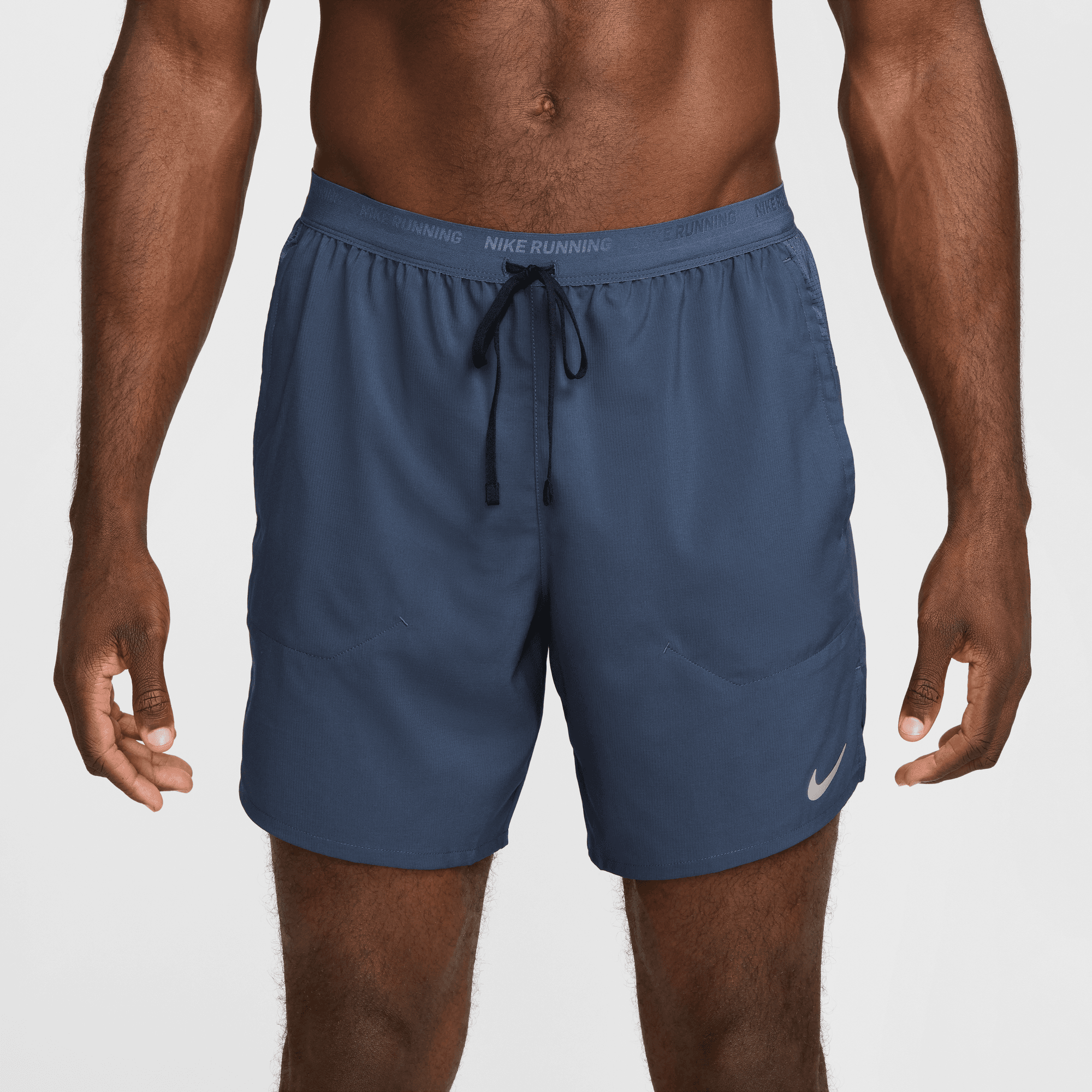 Nike Men's DRI-FIT Stride 7 2-in-1 Running Shorts with Liner - Thunder Blue/Reflective Silver - Moisture-Wicking Athletic Shorts for Gym, Jogging & Outdoor Workouts