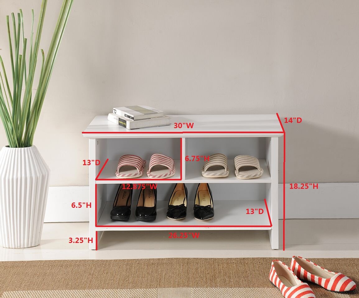 KB Designs - White Wooden Shoe Storage Cubby Bench with Seat | Entryway Organizer for Shoes, Hats & Bags | Perfect for Mudrooms, Hallways & Small Spaces