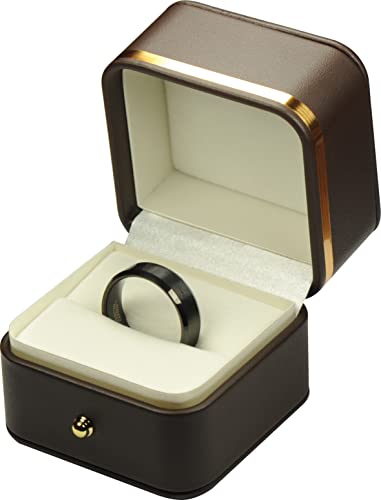 Brown PU Ring Box