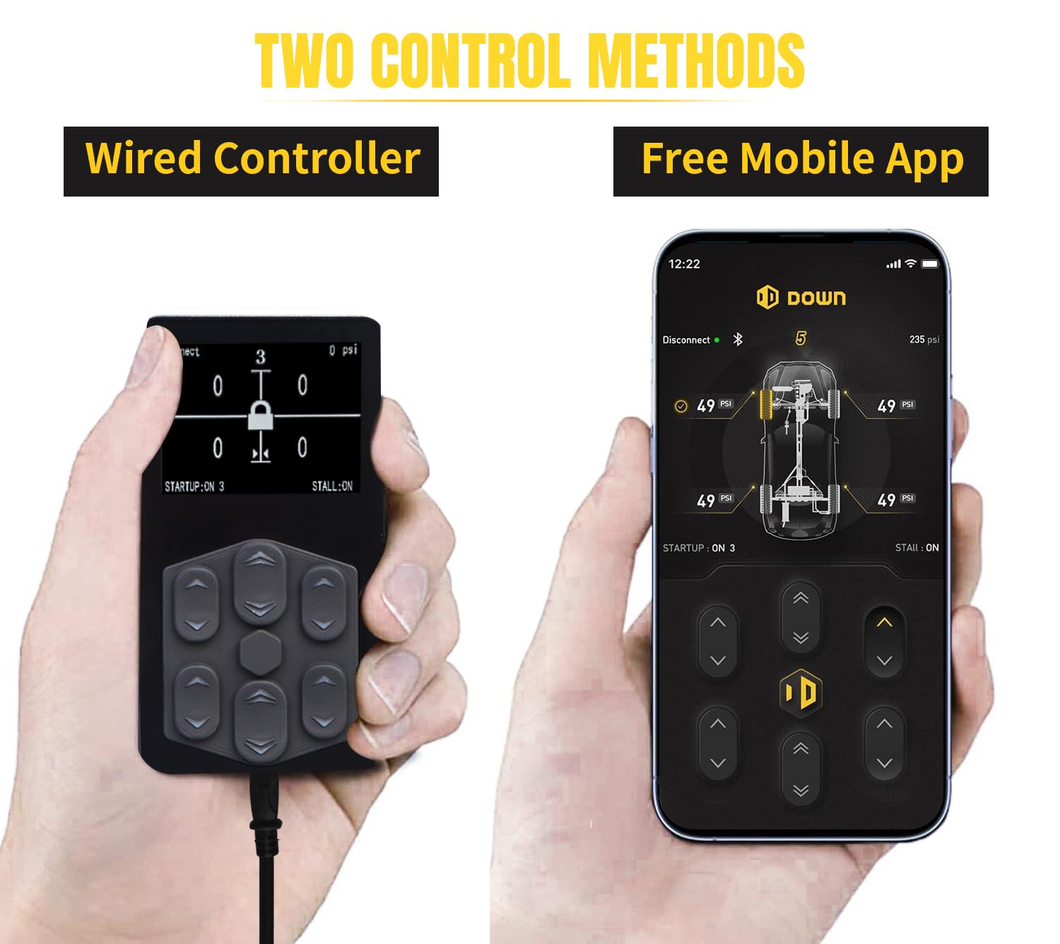 Premium Air Suspension System with Electronic Control - 5 Memory MP-DV8A12001 for Smooth Ride & Vehicle Leveling | Perfect for Trucks, SUVs, and Custom Cars