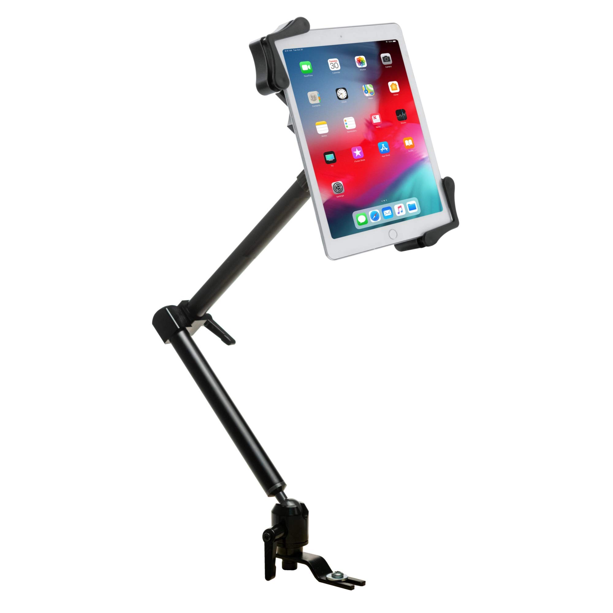 Universal Tablet Mount Holder for iPad 10.2-inch, Samsung Galaxy Tab, Fire HD & More - Adjustable Stand for Bed, Car, Desk - Black (Perfect for Reading, Watching Movies & Hands-Free Use)