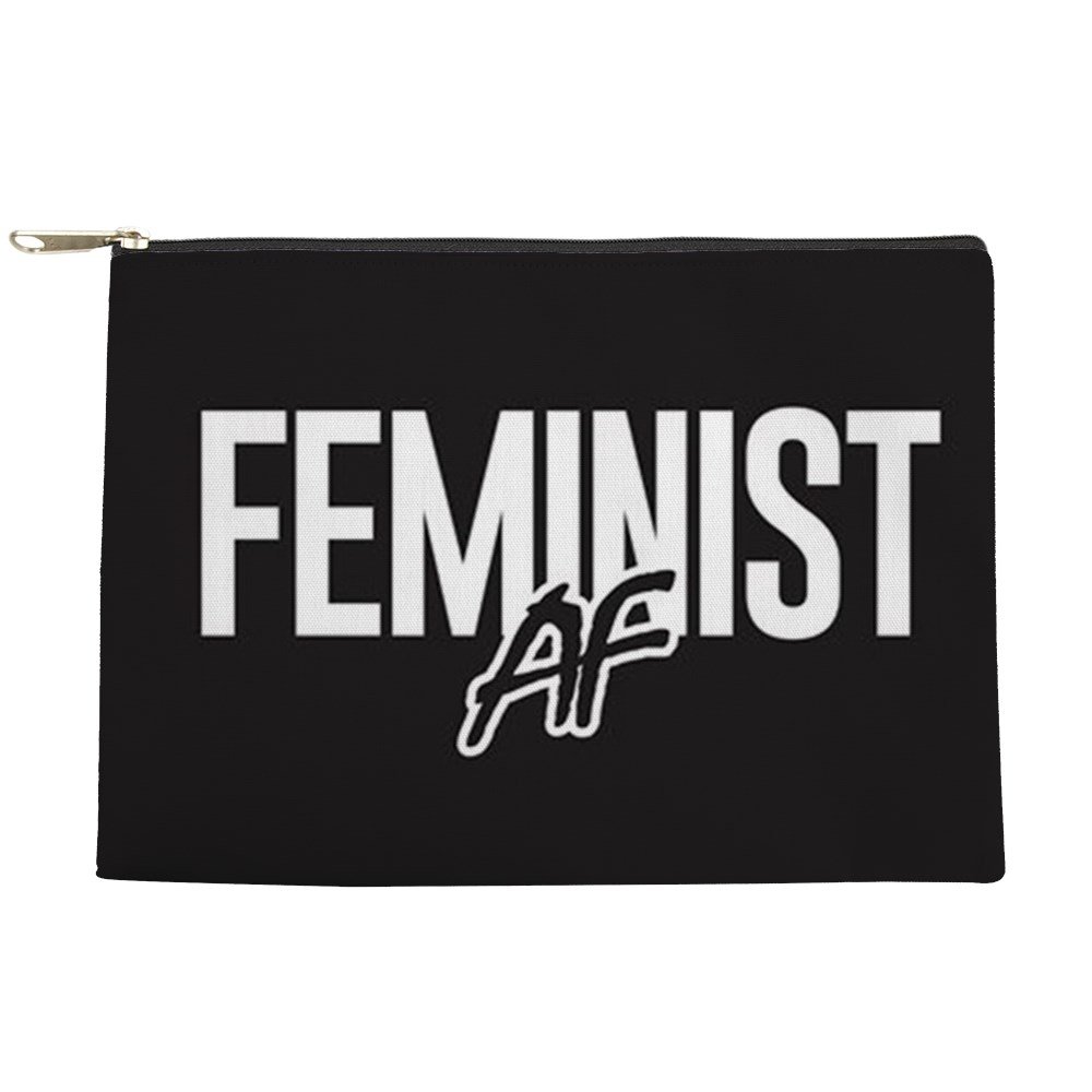 Feminist AF Makeup Pouch - Waterproof Cosmetic & Toiletry Bag for Women - Perfect for Travel, Gym & Daily Essentials Organization