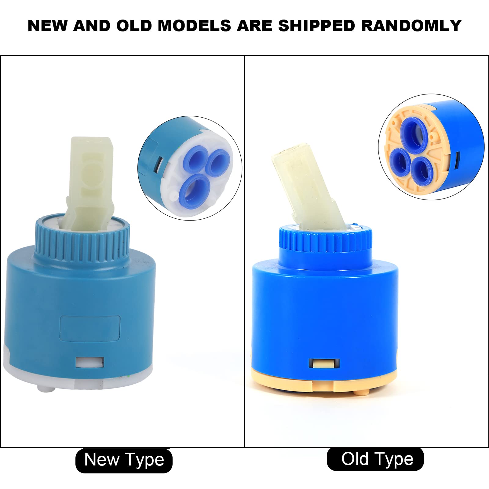 40mm Ceramic Disc Cartridge Faucet Replacement - Hot & Cold Water Mixer Valve for Kitchen & Bathroom Sink Repair