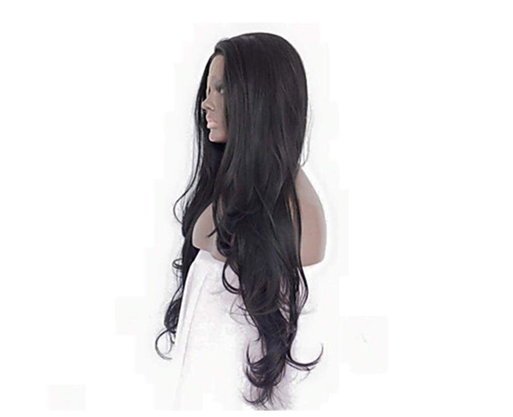 Black Long Curly Lace Front Wigs for Women - Handmade European Human Hair Wigs | Perfect for Cosplay, Daily Wear & Special Occasions