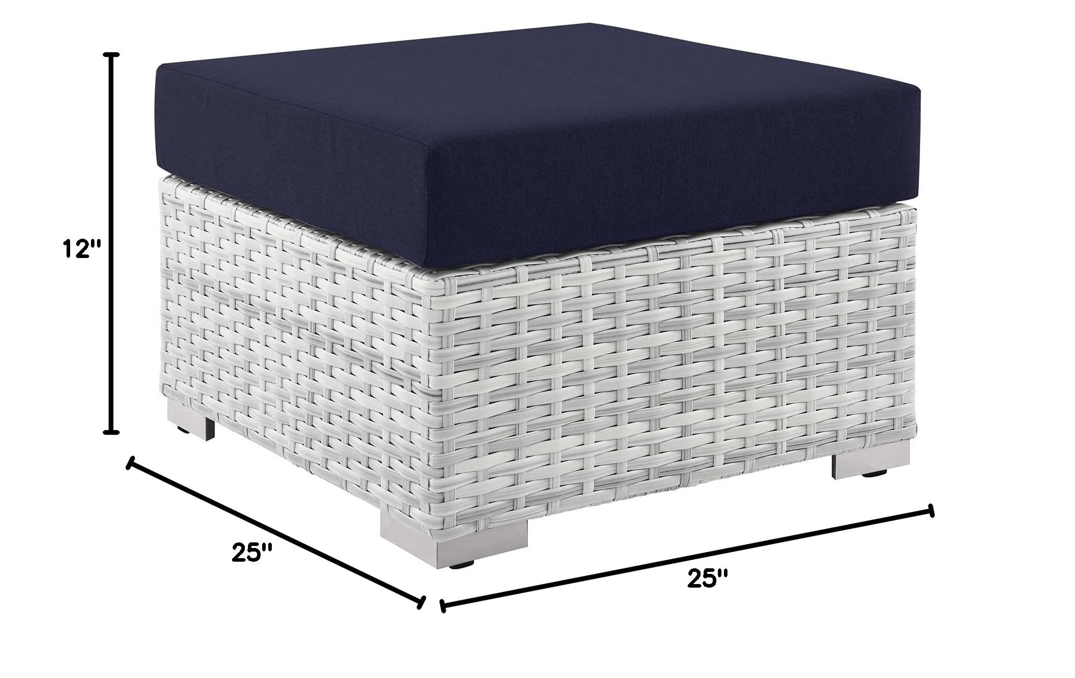 Modway EEI-4301-LGR-NAV Light Gray Navy Storage Ottoman Bench - 25