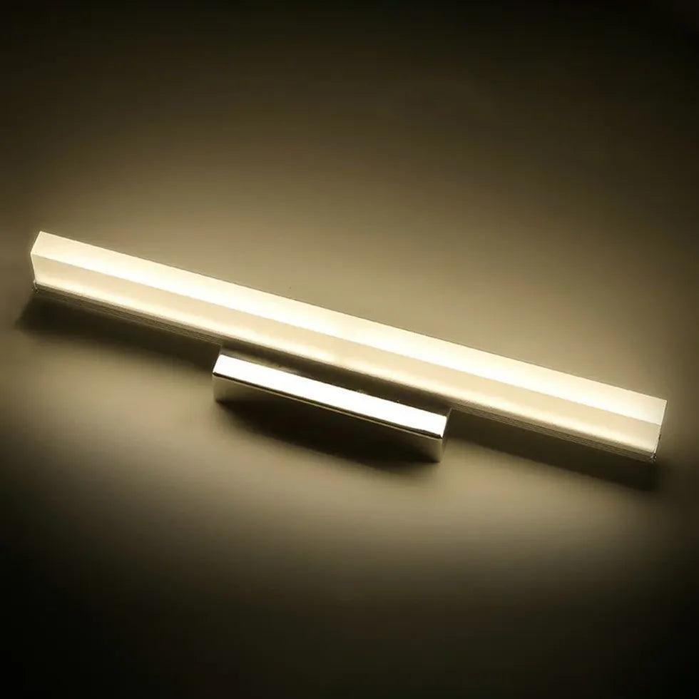 Premium Silver Steel LED Bathroom Mirror Lights - Dimmable Vanity Mirror Lighting for Makeup & Shaving - Ideal for Modern Bathrooms & Dressing Rooms