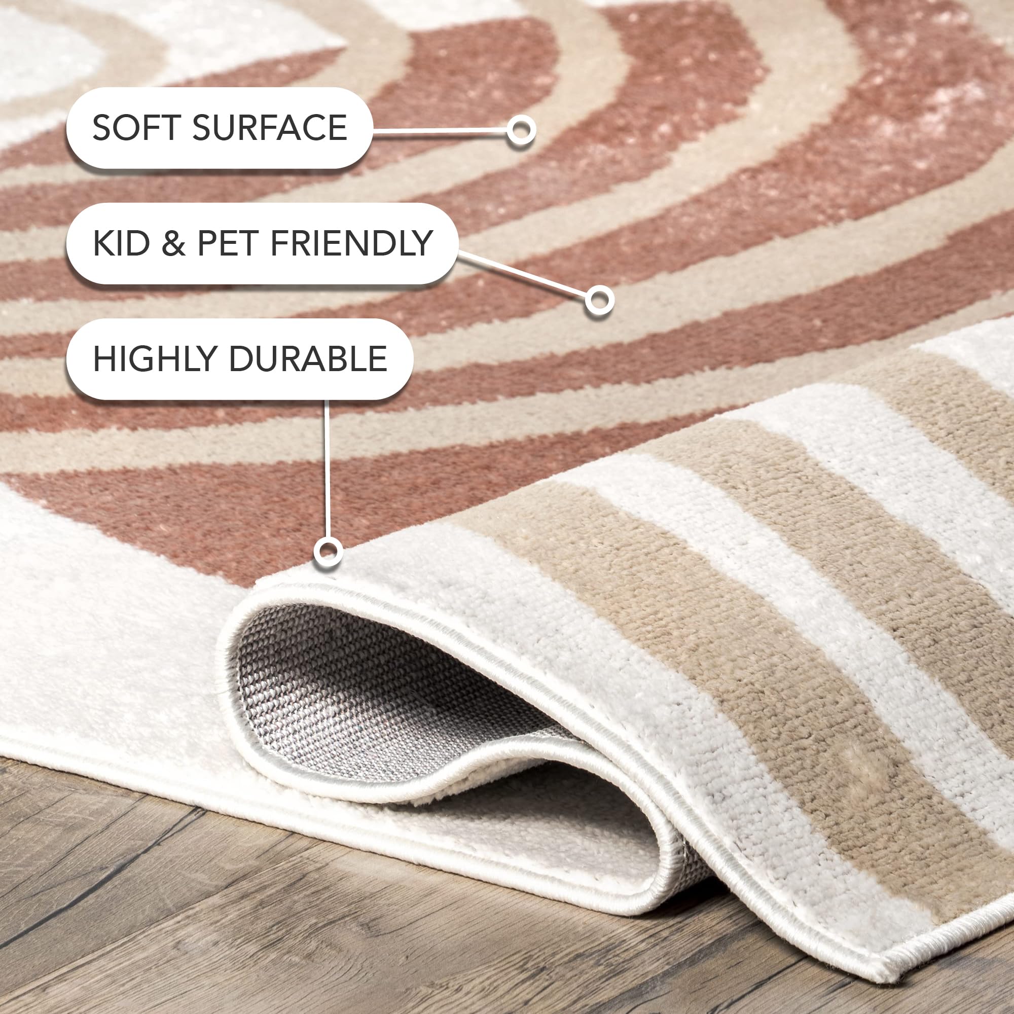 nuLOOM Shandra Abstract 9x12 Area Rug - Soft Blush/Ivory Modern Design for Living Room, Bedroom, Dining Room & Kitchen | Perfect for Home Decor, Floor Covering & Interior Styling