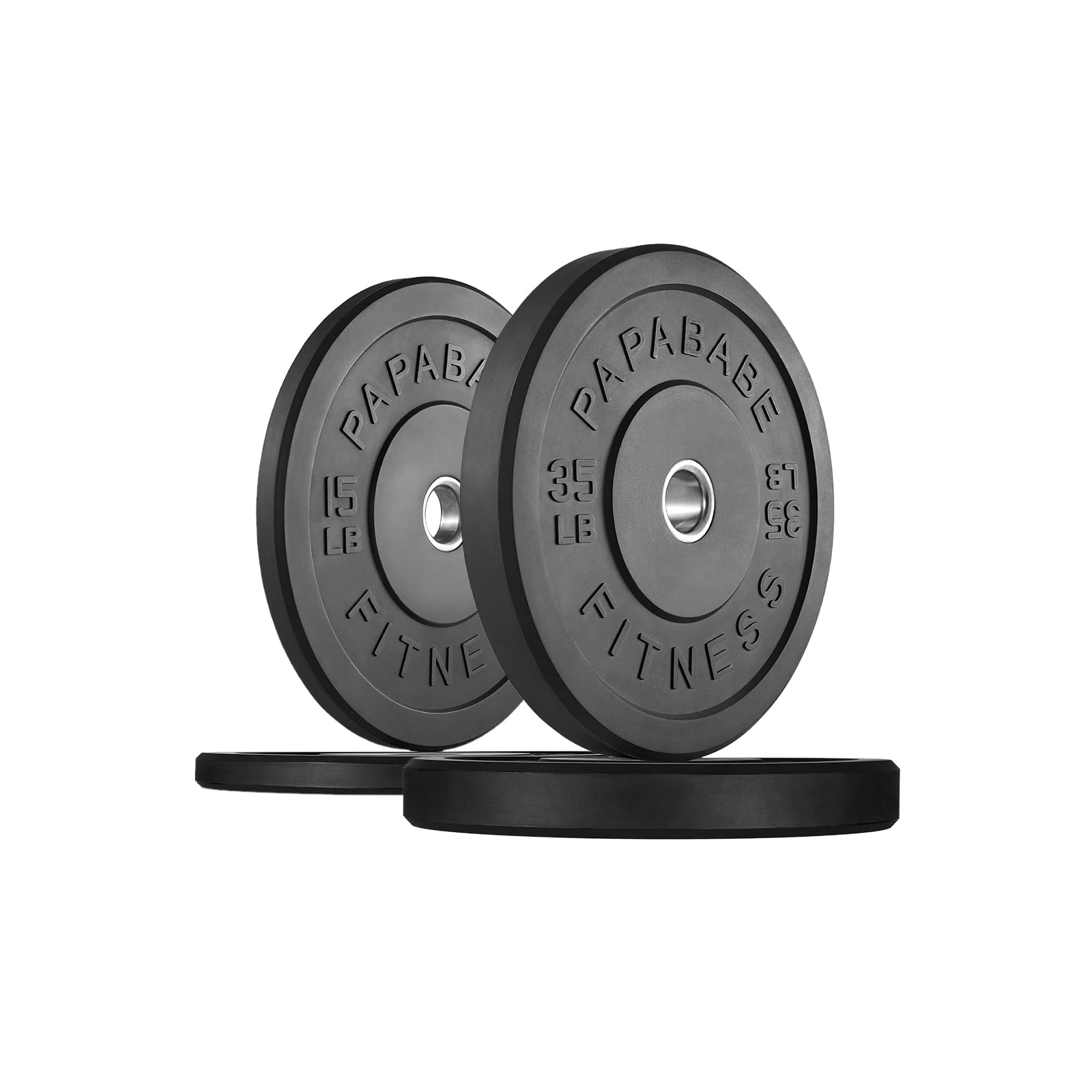 **Papababe 2-Inch Olympic Bumper Plates – Color Coded Weight Plates with Steel Insert for Weightlifting, CrossFit & Home Gym – Perfect for Garage Gym, Strength Training & Fitness Workouts**