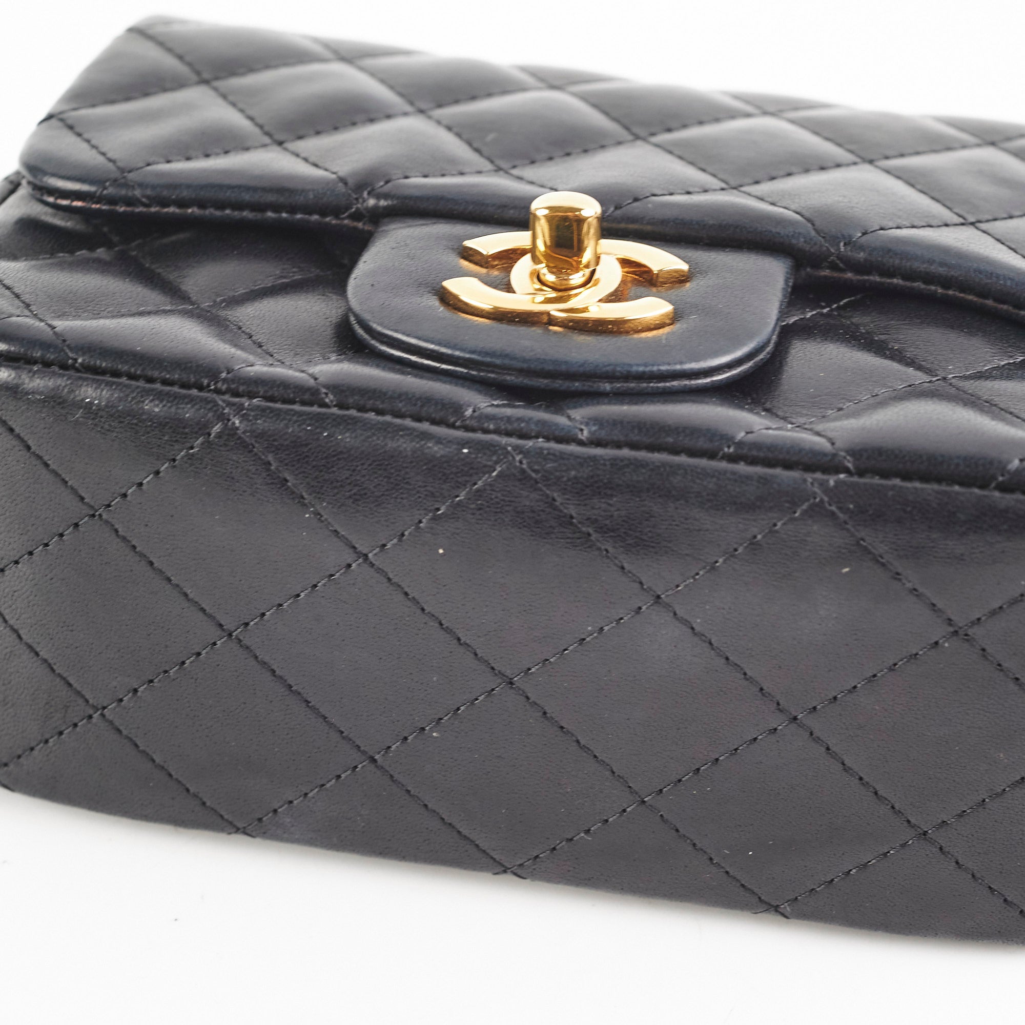 Chanel Mini Square Flap Bag Black Caviar Leather with Gold Hardware - Luxury Crossbody Purse for Women, Perfect for Date Night & Evening Events