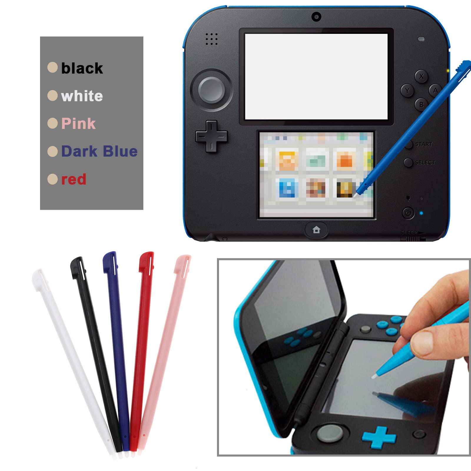 10Pcs Touch Stylus Pen Replacement for Nintendo 2DS - 95mm Plastic Game Console Stylus Tips - Compatible with Nintendo 2DS XL/3DS/3DS XL - Perfect for Gaming, Drawing & Touch Screen Navigation
