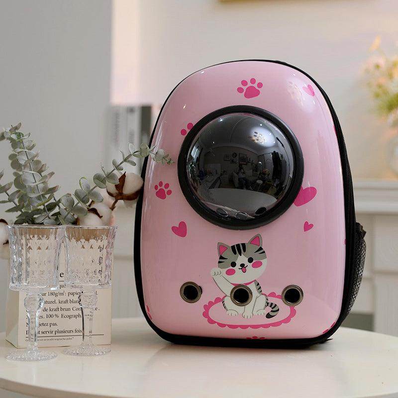 Portable Cartoon Printed Pet Carrier Bag for Dogs & Cats - Lightweight Travel Pet Supplies for Outdoor Adventures, Hiking, and Daily Walks