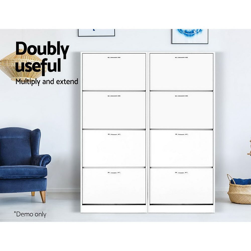 60 Pair Shoe Storage Cabinet - Space Saving Shoe Rack Organizer with Drawers for Closet, Entryway & Bedroom Organization