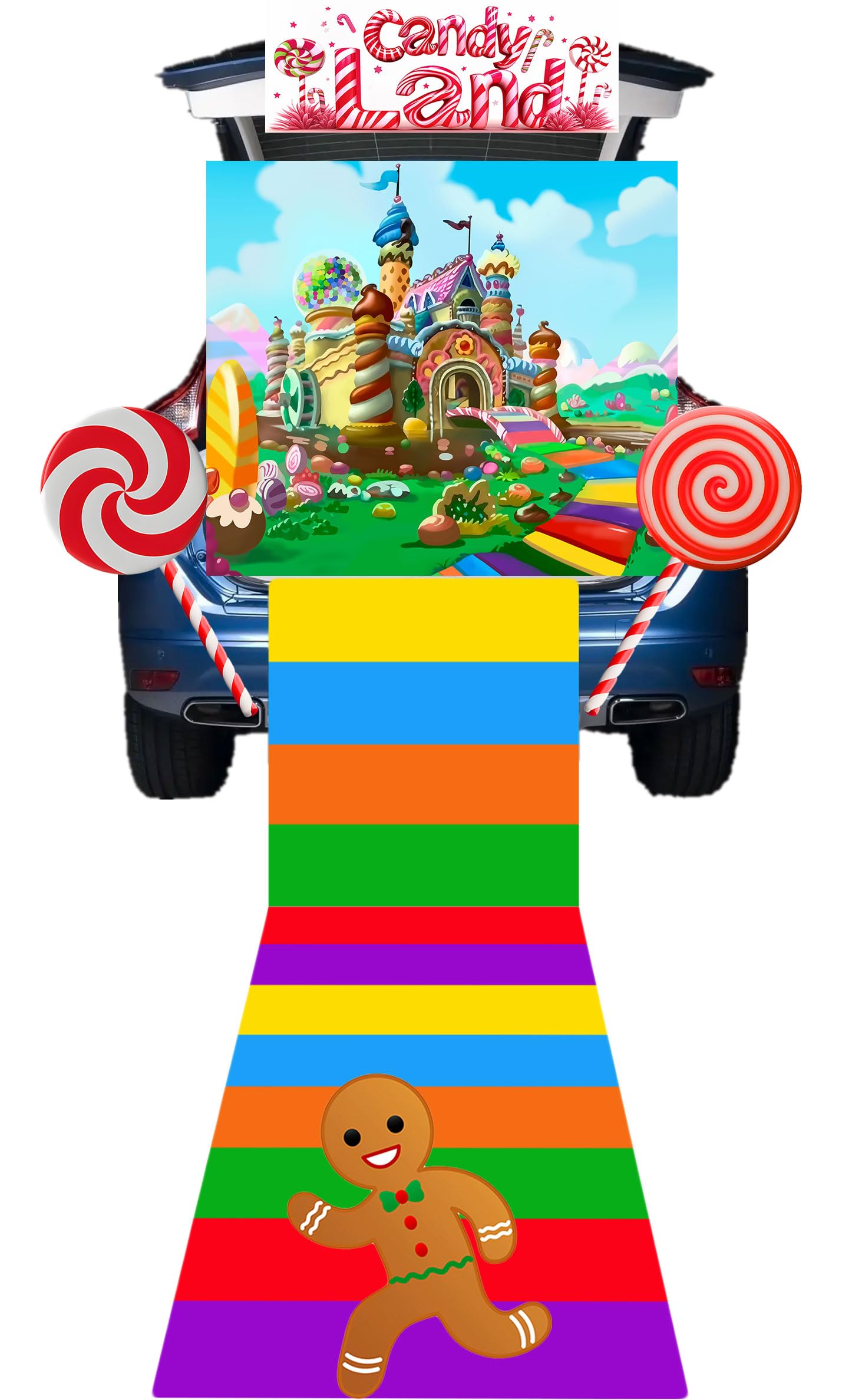 Candy Castle Trunk or Treat Decorations Kit for Halloween - SUV Car Decorations with Multiple Designs | Perfect for Halloween Parties, School Events & Trick-or-Treating